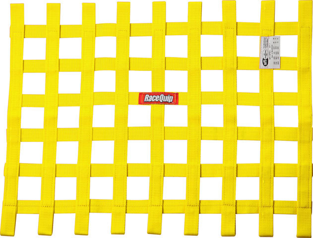 Racequip 725035 Window Net, SFI 27.1, 1 in Webbing, 18 x 24 in Rectangle, Yellow, Each