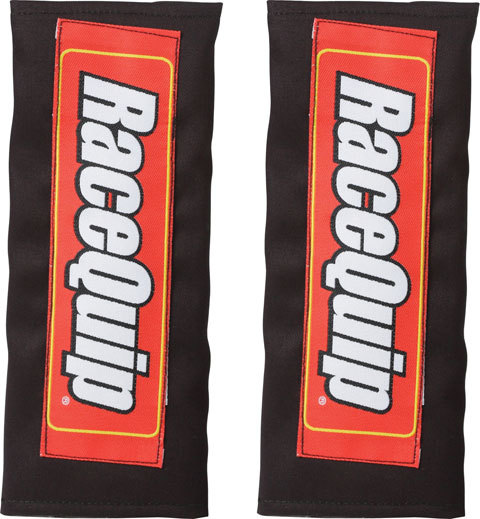Racequip 767001 - Harness Pad, Fire Retardant, RaceQuip Logo, Black, 2 and 3 in Harness, Pair