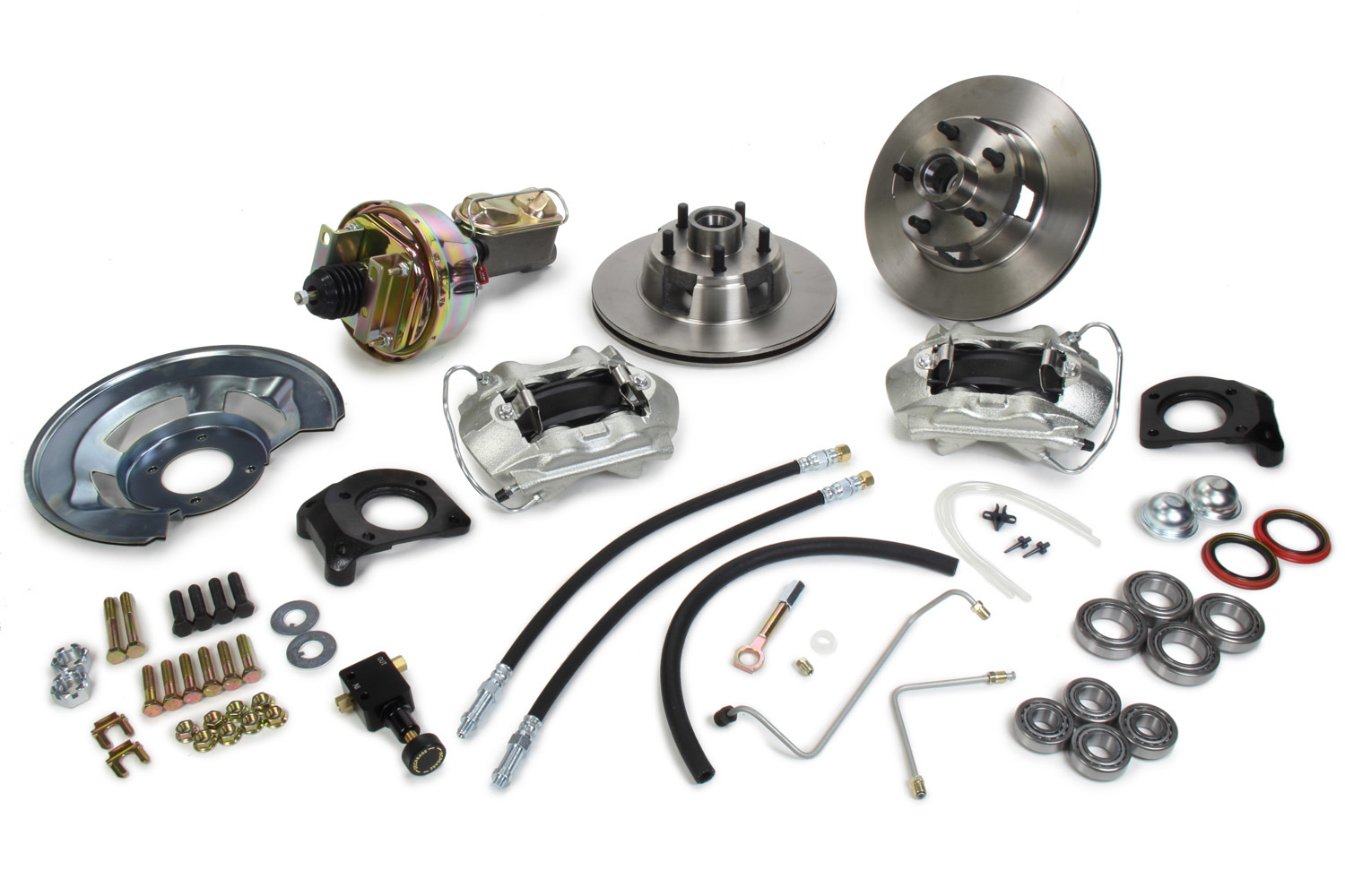 Right Stuff ZDC6405 - Brake System, Street Series, Disc Conversion, Front, 1 Piston Caliper, 11 in Rotors, Offset Hat, Iron, Natural, Ford Mustang 1964-66, Kit