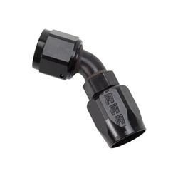 Russell Performance 610105 Fitting, Hose End, Full Flow, 45 Degree, 8 AN Hose to 8 AN Female, Aluminum, Black Anodized, Each