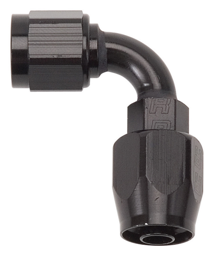 Russell Performance 610155 Fitting, Hose End, Full Flow, 90 Degree, 4 AN Hose to 4 AN Female, Aluminum, Black Anodized, Each
