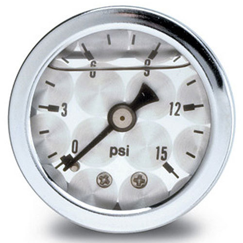 Gauge Fuel Pressure 15 PSI Liquid Filled