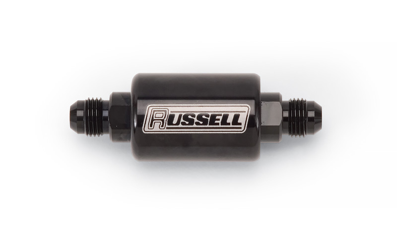 Russell Performance 650613 Check Valve, Flapper, 8 AN Male Inlet, 8 AN Male Outlet, Aluminum, Black Anodized, Each