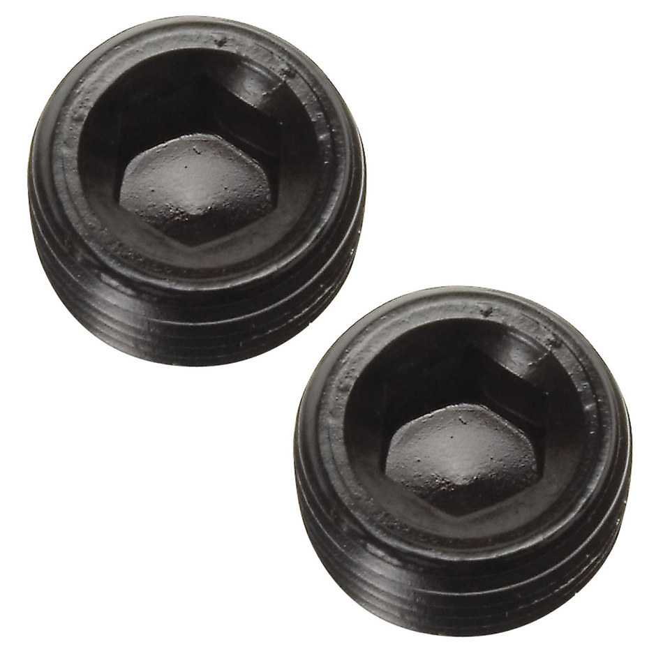 Russell Performance 662043 Fitting, Plug, 1/4 in NPT, Allen Head, Aluminum, Black Anodized, Pair