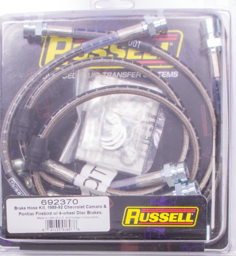 Russell Performance 692370 - Front Brake Hose Kit 89-92 Camaro