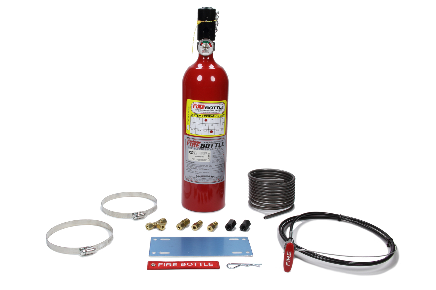Safety Systems PRC-500 Fire Suppression System, RC, Manual, FE-36, SFI Rated, 5.0 lb Bottle, Fittings / Hose / Mount / Pull Cable, Kit