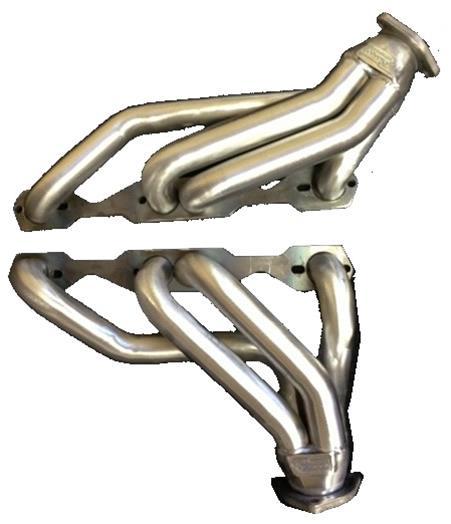 Sanderson Headers CC17-SEC Headers, Shorty, 1-5/8 in Primary, 2-1/2 in Collector, Steel, Silver Ceramic, Small Block Chevy, GM A-Body 1964-81, Pair