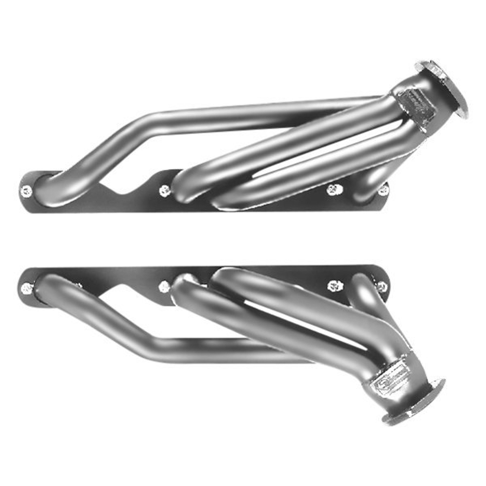 Sanderson Headers CS11-P Headers, Shorty, 1-1/2 in Primary, 2-1/2 in Collector, Steel, Natural, Small Block Chevy, V8 Swap, GM Compact Truck 1984-97, Pair
