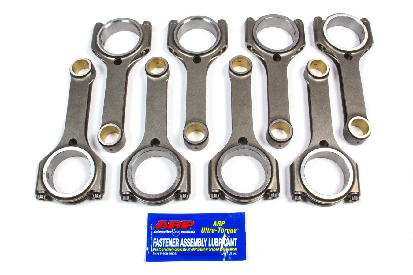 Scat 2-350-5850-2000-QLS - Connecting Rod, Ultra Q-Lite, H Beam, 5.850 in Long, Bushed, 7/16 in Cap Screws, ARP8740, Forged Steel, Small Block Chevy, Set of 8