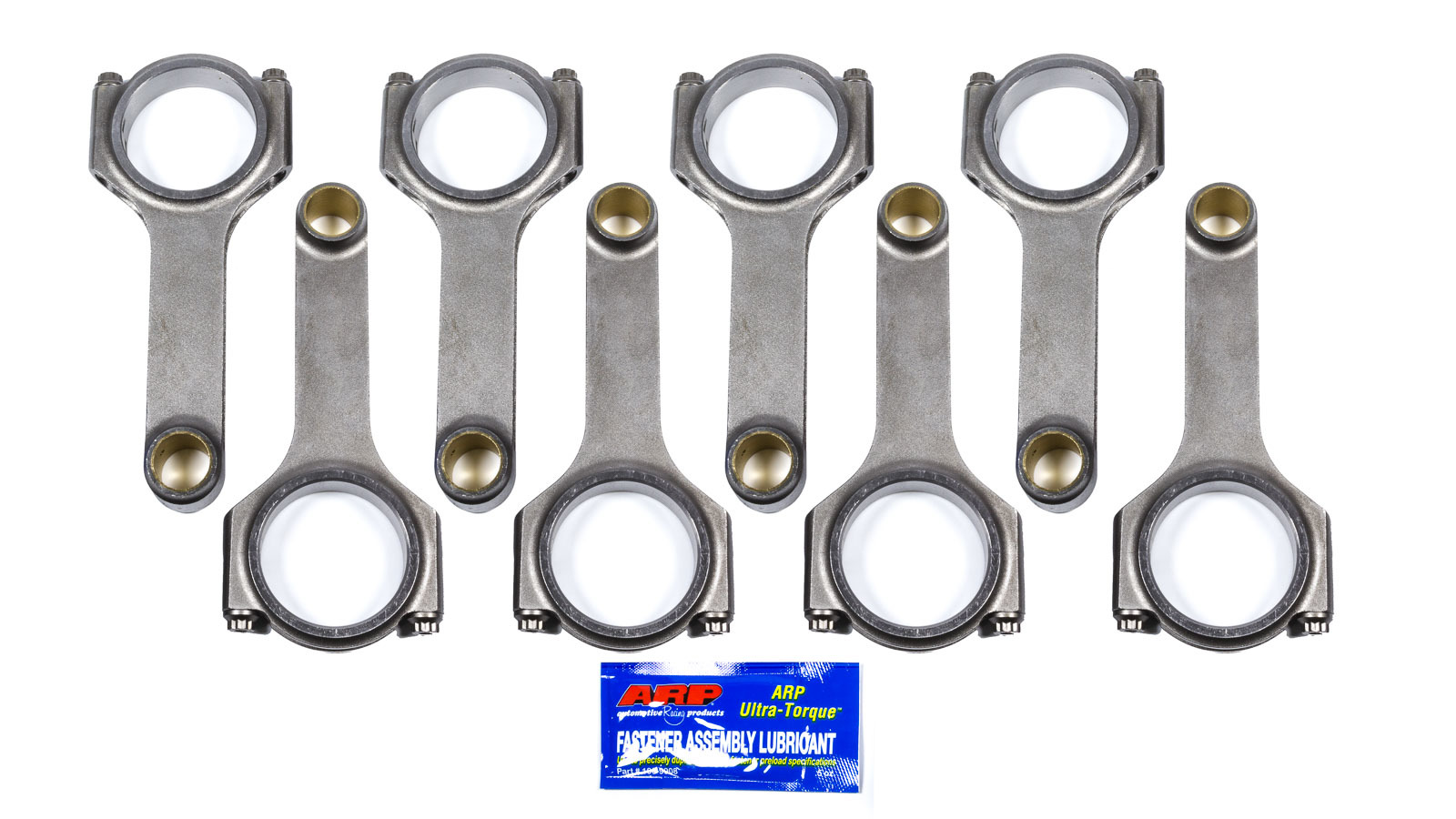 Scat 2-428-6490-2438-975 Connecting Rod, H Beam, 6.490 in Long, Bushed, 7/16 in Cap Screws, ARP8740, Forged Steel, Ford FE-Series, Set of 8