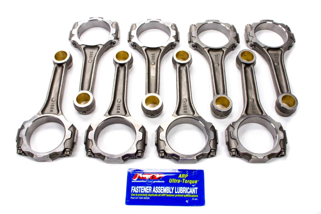 Scat 2-ICR5955-912 - Connecting Rod, Pro Stock, I Beam, 5.955 in Long, Bushed, 3/8 in Cap Screws, ARP8740, Forged Steel, Small Block Ford, Set of 8