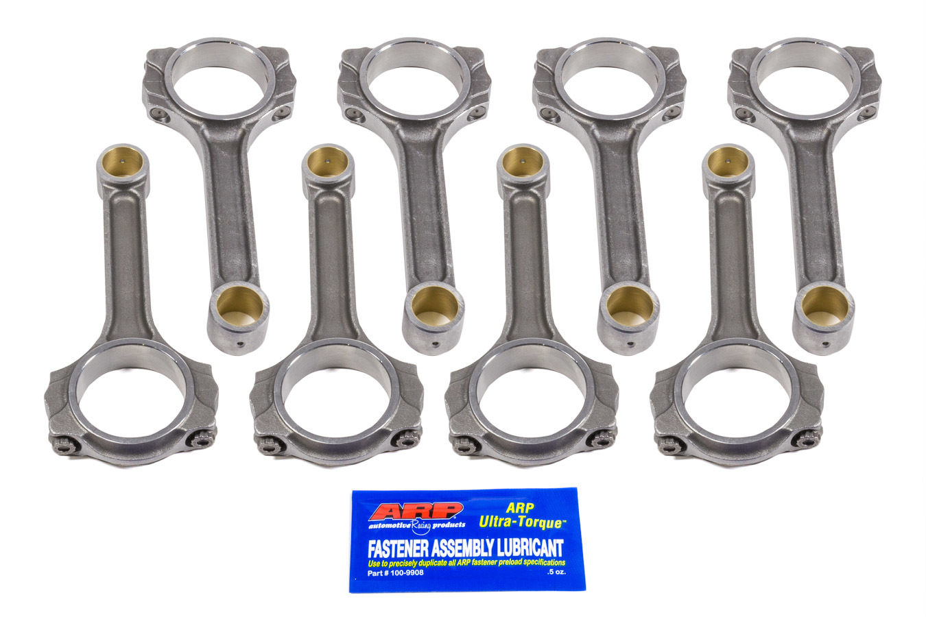 Scat 2-ICR6000-2000-7/16 - Connecting Rod, I Beam, 6.000 in Long, Bushed, 7/16 in Cap Screws, ARP8740, Forged Steel, Small Block Chevy, Set of 8