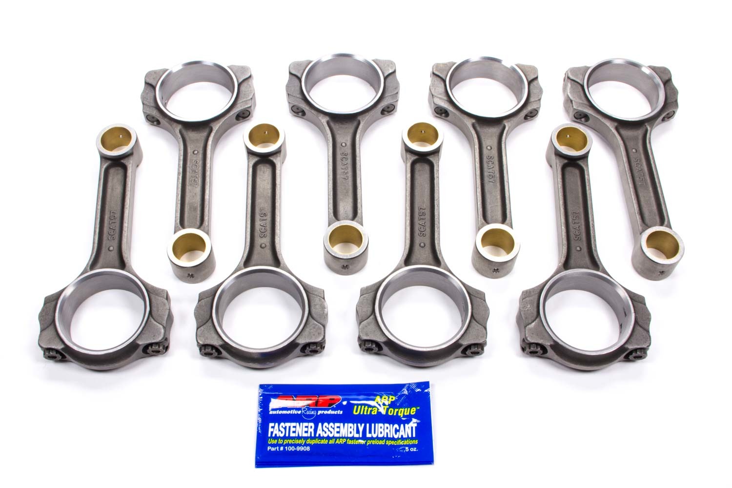 Scat 2-ICR6000-7/16 - Connecting Rod, Pro Comp, I Beam, 6.000 in Long, Bushed, 7/16 in Cap Screws, ARP8740, Forged Steel, Small Block Chevy, Set of 8