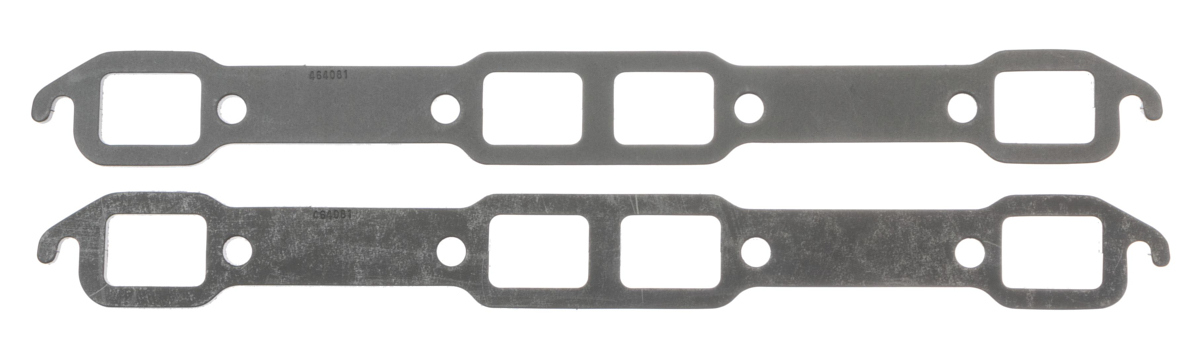 SCE Gaskets 464081 Exhaust Header / Manifold Gasket, 1.680 x 1.300 in Rectangle Port, 0.150 in Thick, Graphite, Mopar RB-Series, Pair