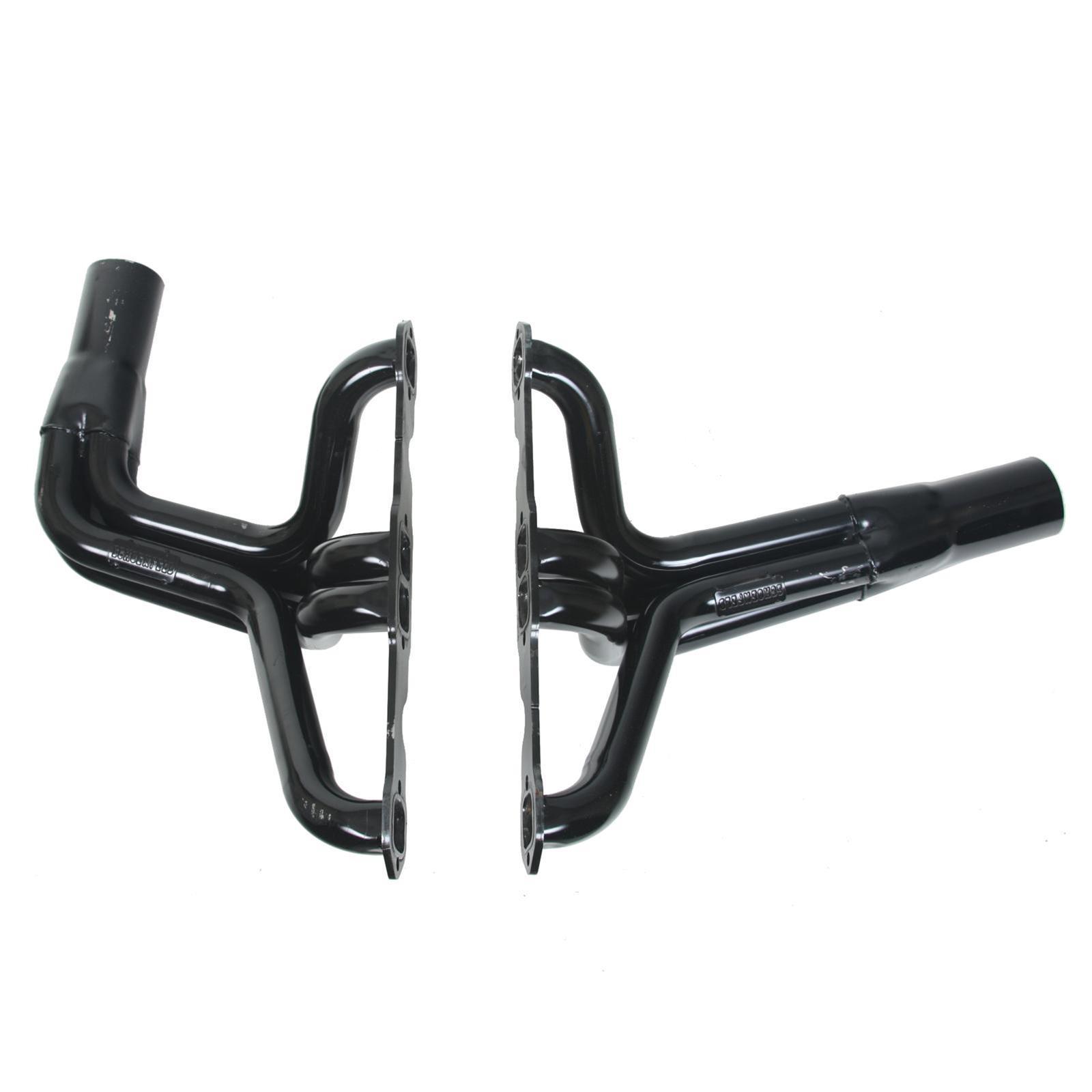 Schoenfeld Headers 1155LB Headers, Long Tube, 1-5/8 in Primary, 3 in Collector, Steel, Black Paint, Small Block Chevy, Pair