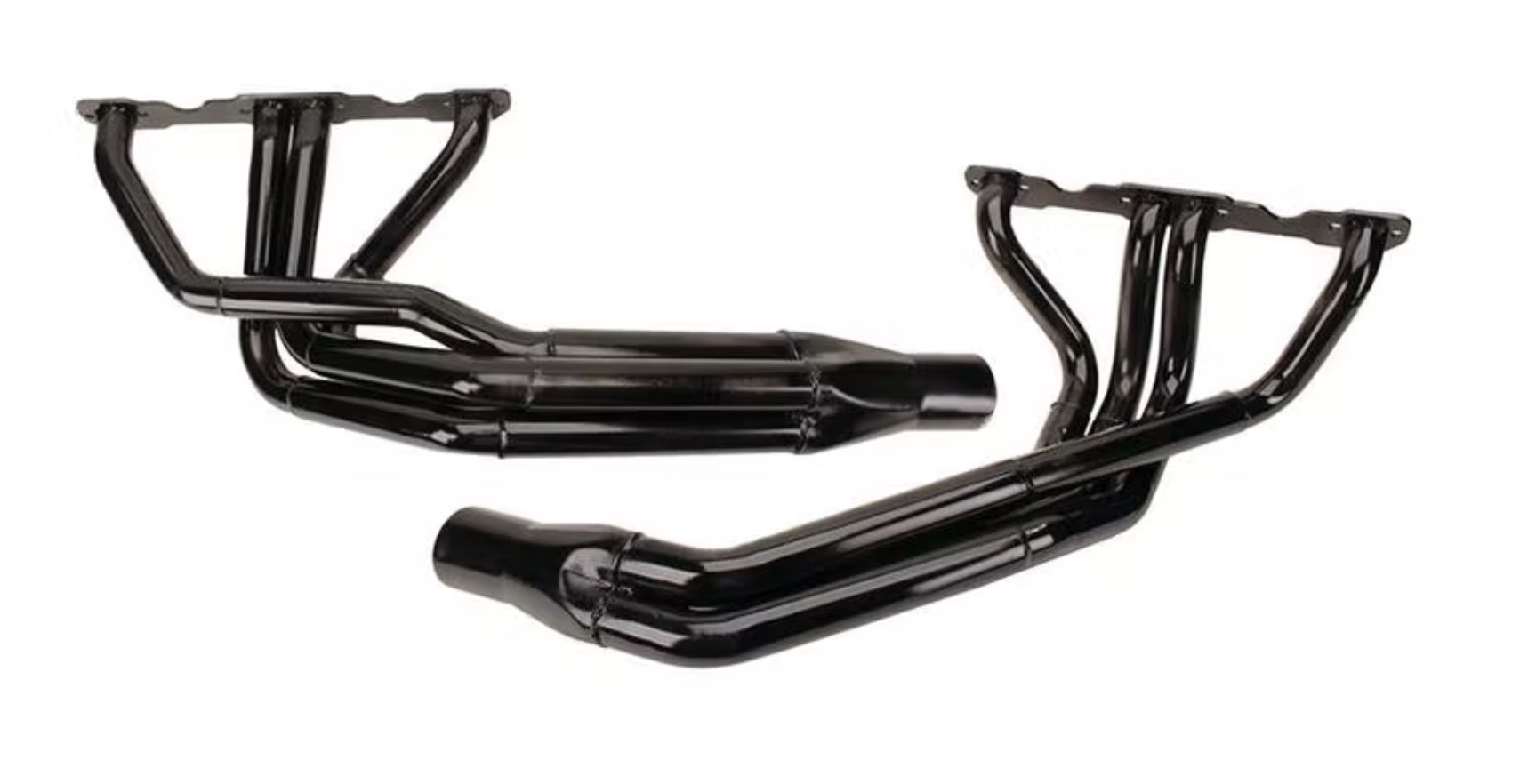 Schoenfeld Headers 1155LBVCM-3 Headers, Long Tube, 1-5/8 to 1-3/4 in Primary, 3 in Collector, Steel, Black Paint, Small Block Chevy, Pair