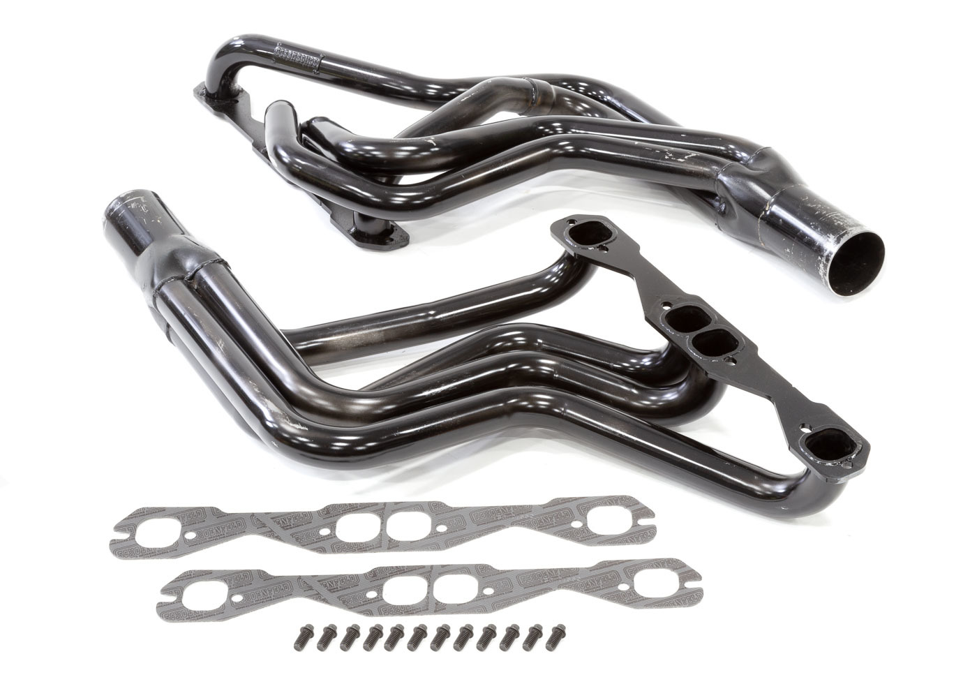 Schoenfeld Headers 185MCM2 - Headers, Street Stock, 1-5/8 in Primary, 3 in Collector, Steel, Black Paint, 602 Crate, Small Block Chevy, GM A-Body / F-Body / G-Body, Kit