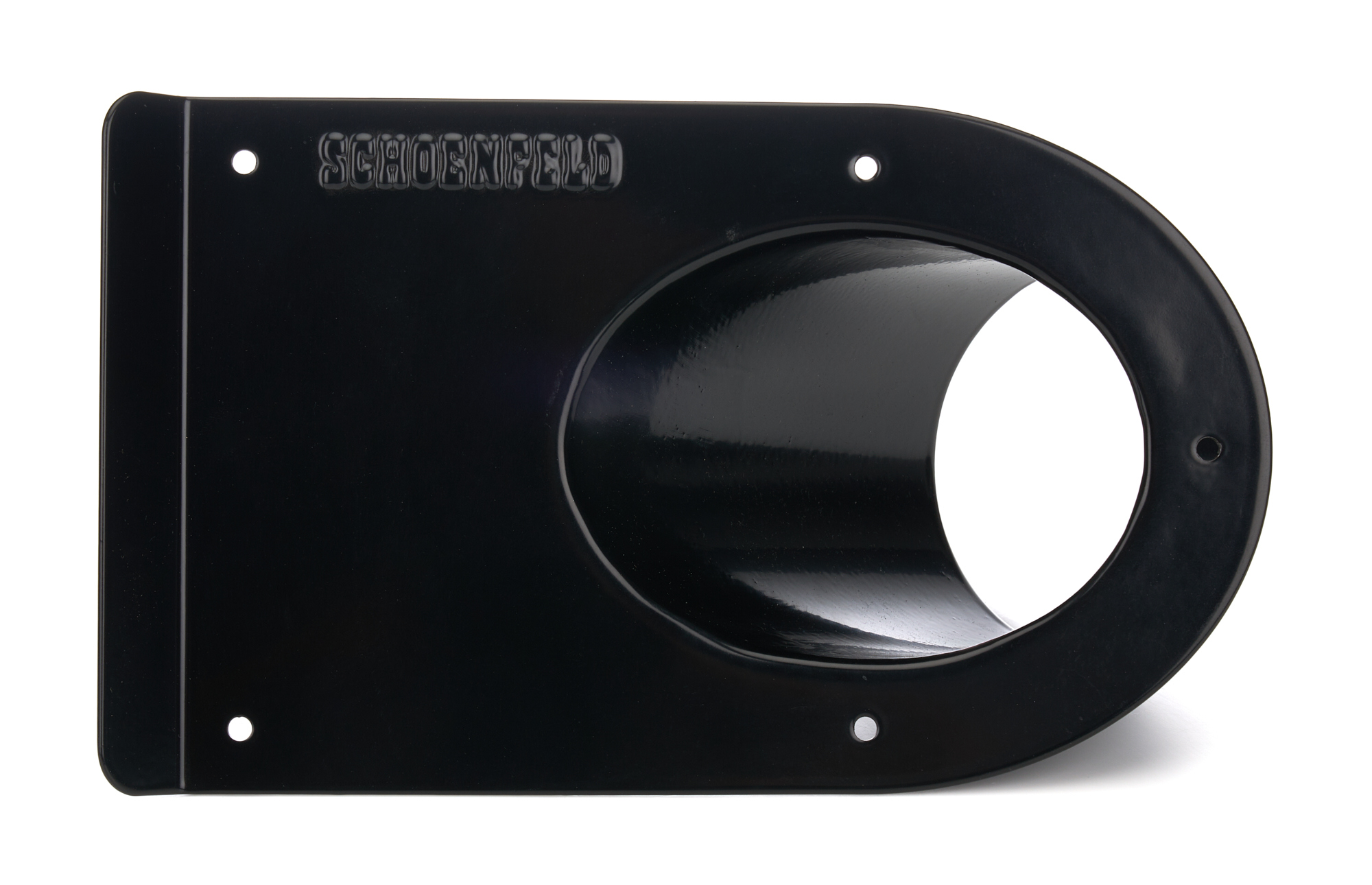 Exhaust Shield - Tail Pipe Saver - 3 in Diameter Round - Single 45 Degree Outlet - Steel - Black Powder Coat - Each