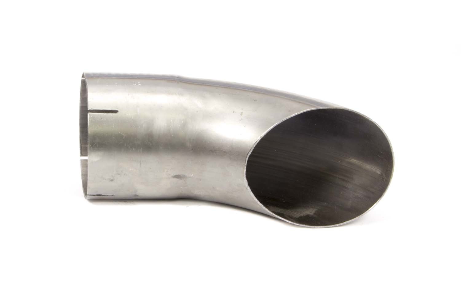 Schoenfeld Headers 5025 Exhaust Tip, Clamp-On, 5 in Inlet, 5 in Round Outlet, 12 in Long, Single Wall, Cut Edge, Angled Cut, Turnout Style, Steel, Natural, Each