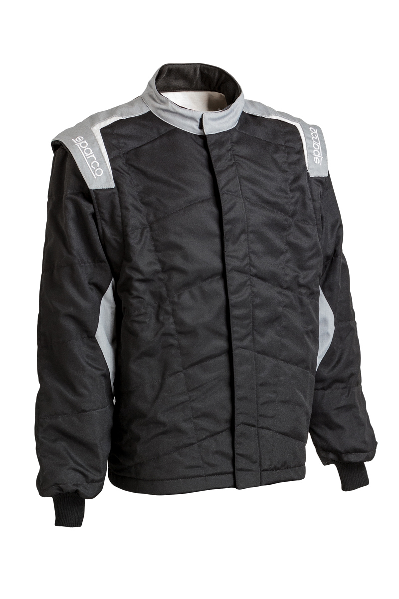 Sparco 001042XJSNRGR Driving Jacket, Sport Light, SFI 3.2A/5, Double Layer, Nomex, Black / Gray, Small, Each