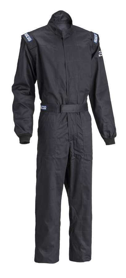 Sparco 001051D1SNR Driving Suit, One, 1-Piece, SFI 3.2A/1, Single Layer, Fire Retardant Cotton, Black, Small, Each