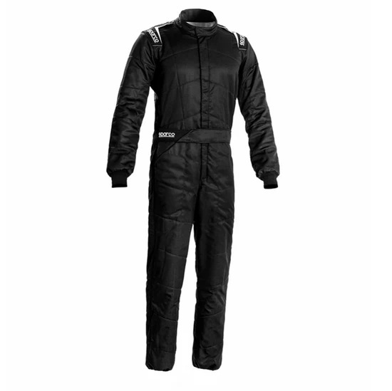 Driving Suit - Sprint - 1-Piece - SFI 3.2A/5 - FIA Approved - Double Layer - Fire Retardant Cotton - Black - Size 28 - 5X-Small - Each
