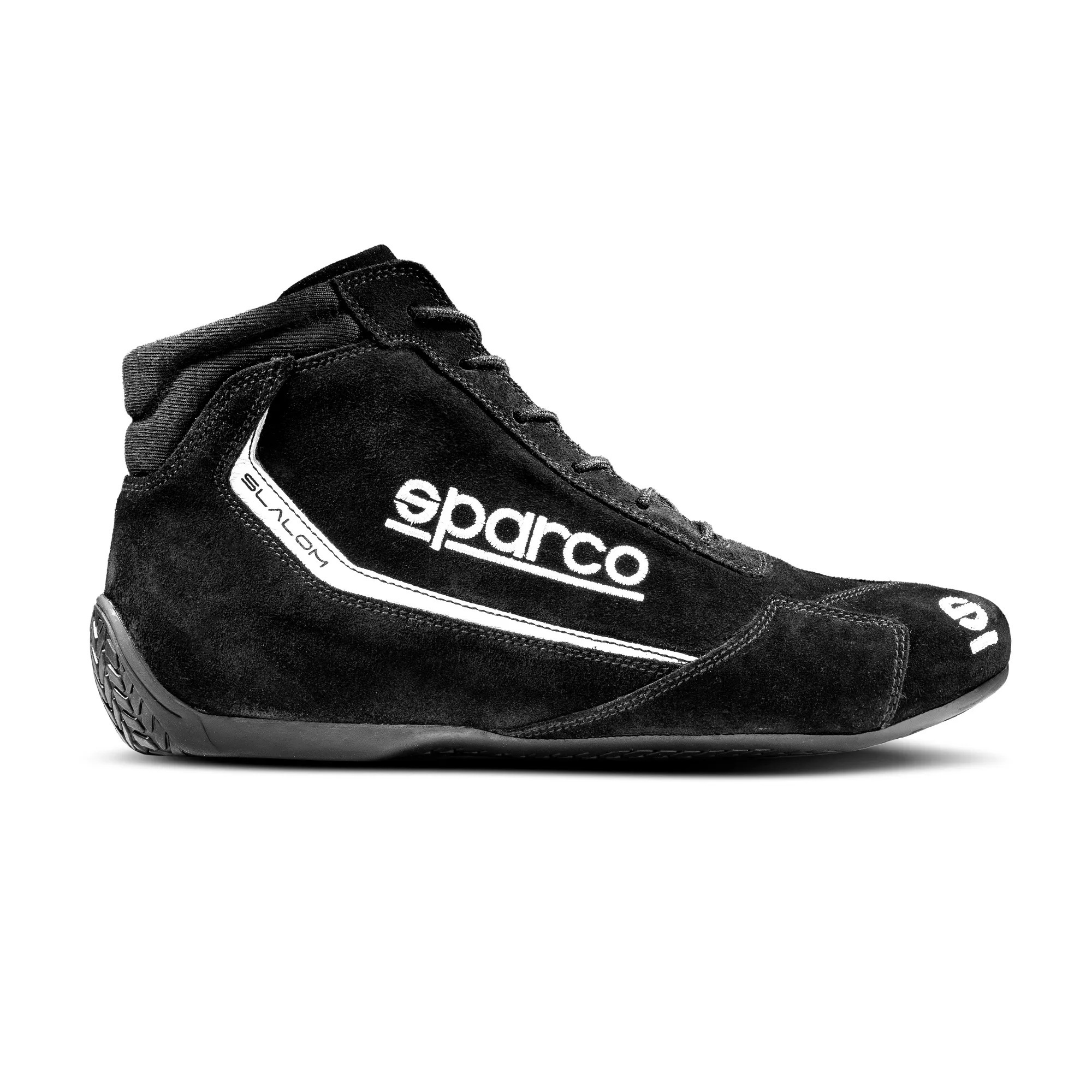Driving Shoe - Slalom - Mid-Top - SFI 3.3/5 - FIA Approved - Suede Outer - Fire Retardant Fabric Inner - Black - Euro 45 - Pair