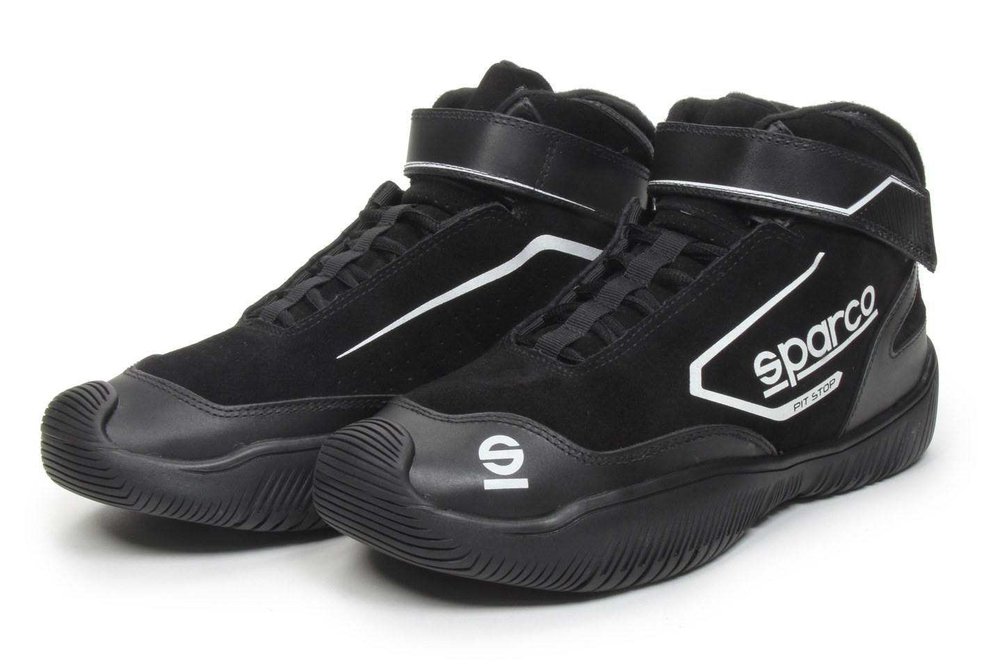 Sparco 0012PS2008NR Shoe, Pit Stop 2, Mid-Top, SFI 3.3/5, Fire Retardant, Black, Size 8, Pair