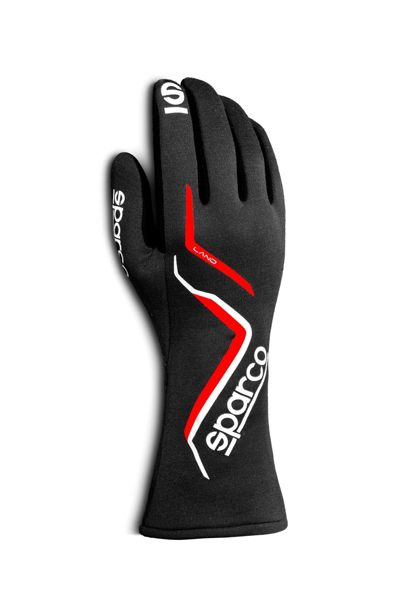 Sparco 00136308RS Driving Gloves, Land, SFI 3.3/5, FIA Approved, Single Layer, Fire Retardant Fabric, Red, X-Small, Pair