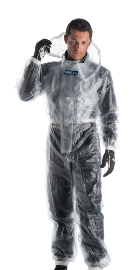 Driving Suit - T1 - Rain Suit - 1-Piece - Single Layer - Plastic - Clear - Large - Each