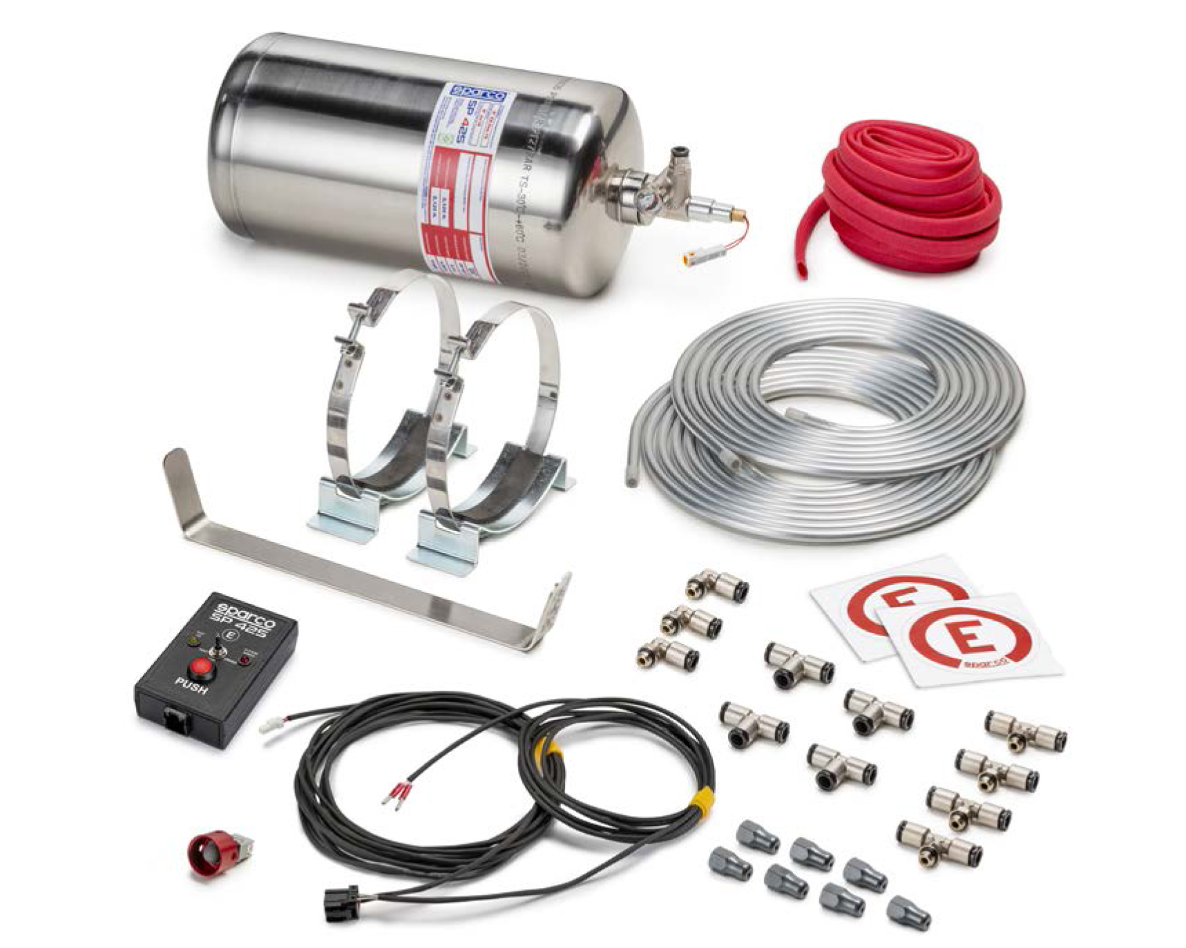Sparco 014772EXL - Fire Suppression System, Electronic, AFFF, FIA Approved, 4.25 L Bottle, Controller / Fittings / Hose, Kit