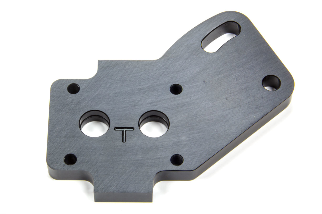Stock Car Products 1058 Oil Pump Bracket, External, Dry Sump, Aluminum, Black Anodized, Small Block Chevy, Each