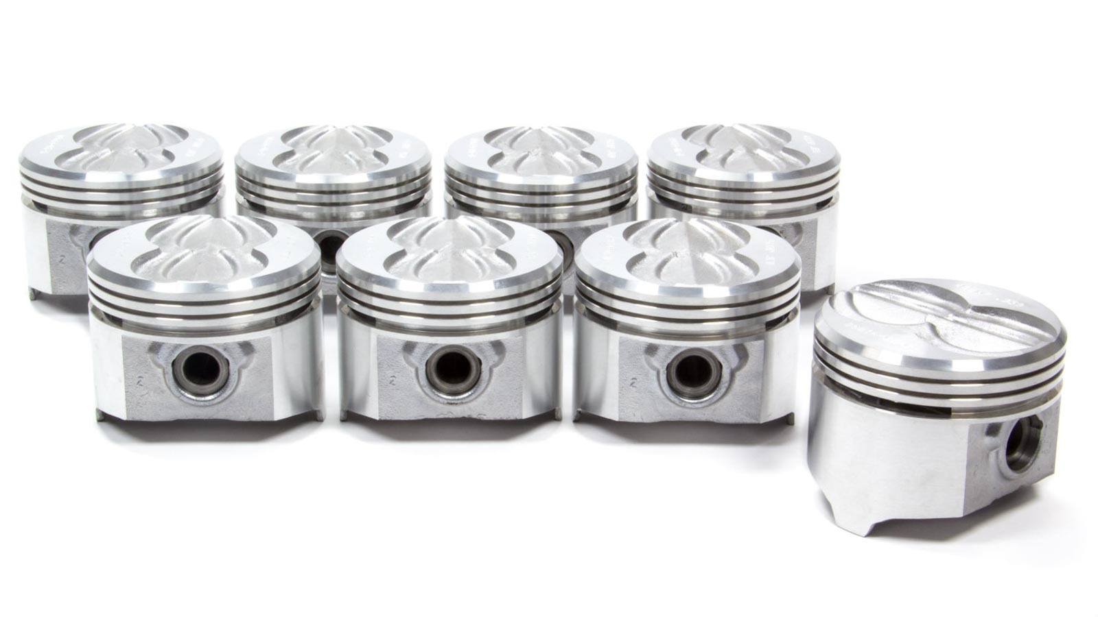 Sealed Power 411NP30 Piston, Cast, 4.150 in Bore, 5/64 x 5/64 x 3/16 in Ring Grooves, Minus 15.00 cc, Pontiac V8, Set of 8