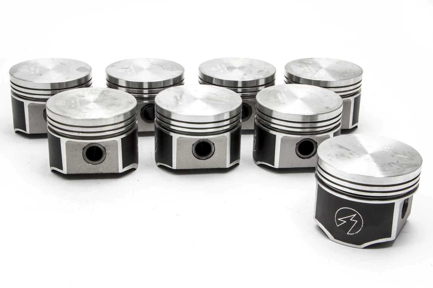 Sealed Power L2315NF30 Piston, Speed Pro, Forged, 4.280 in Bore, 5/64 x 5/64 x 3/16 in Ring Grooves, Plus 0.00 cc, Coated Skirt, Mopar B-Series, Set of 8