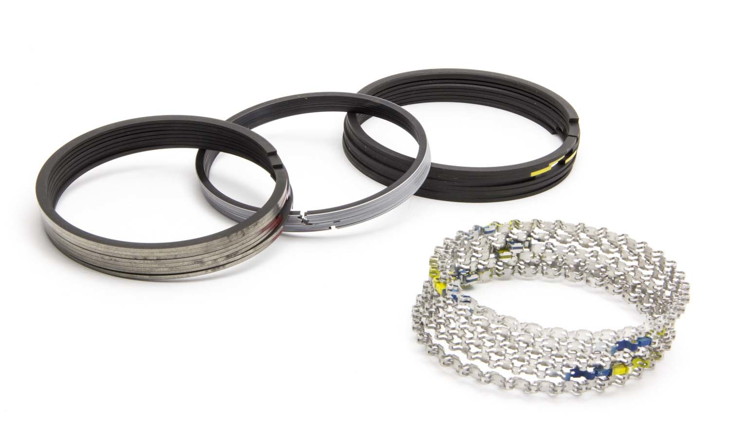 Piston Rings - Speed Pro - 4.350 in Bore - File Fit - 5/64 x 5/64 x 3/16 in Thick - Standard Tension - Ductile Iron - Plasma Moly - 8-Cylinder - Kit