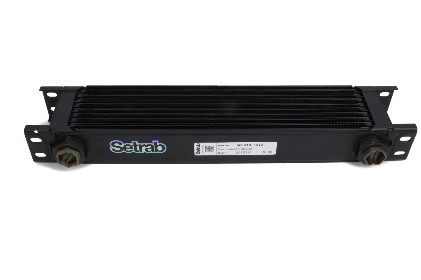 Setrab Oil Coolers 50-910-7612 Fluid Cooler, ProLine STD 9 Series, 16 x 3.344 x 2 in, Plate Type, 22 mm x 1.50 Female Inlet / Outlet, Aluminum, Black Paint, Universal, Each