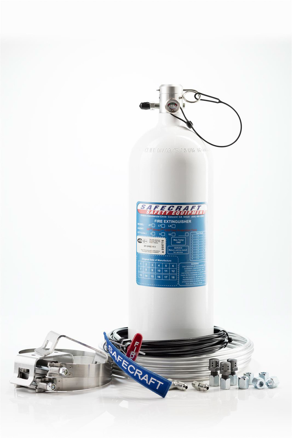 Safecraft LT10JAA - Fire Suppression System, Novec, 10.0 lb Bottle, Fittings / Hose / Mount / Pull Cable, Kit