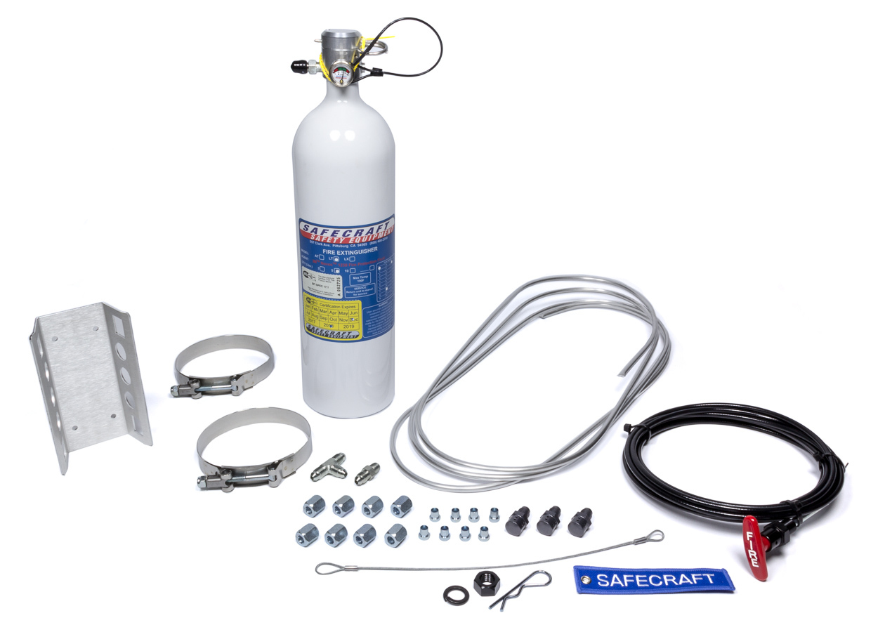 Safecraft LT5JAA Fire Suppression System, LT-Series, Novec 1230, 5.0 lb Bottle, Fittings / Hose / Mount / Pull Cable, Kit
