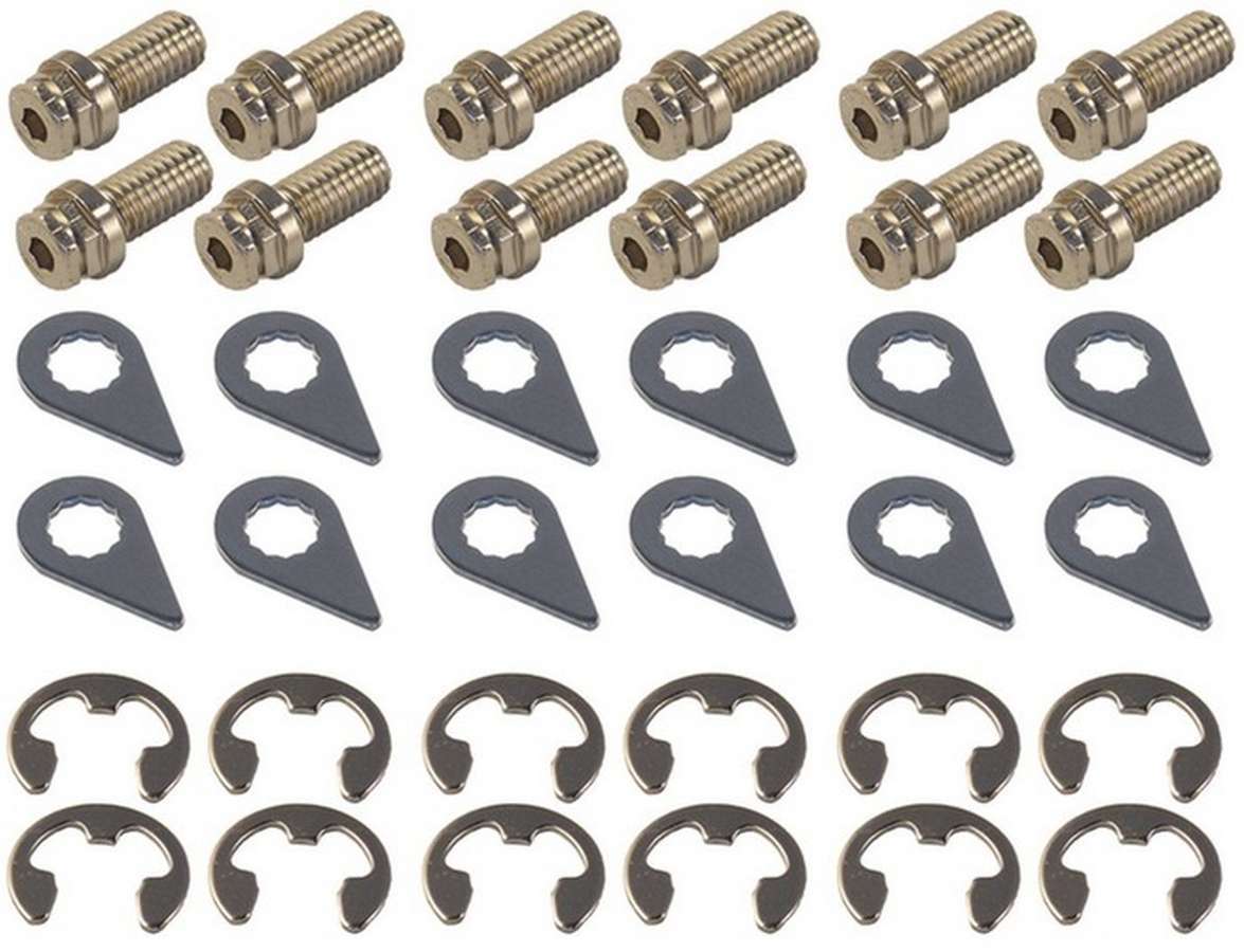 Stage 8 Fasteners 6912 Header Bolt, Locking, 5/16-18 in Thread, 0.875 in Long, Hex Head, Steel, Nickel Plated, GM V6, Set of 12