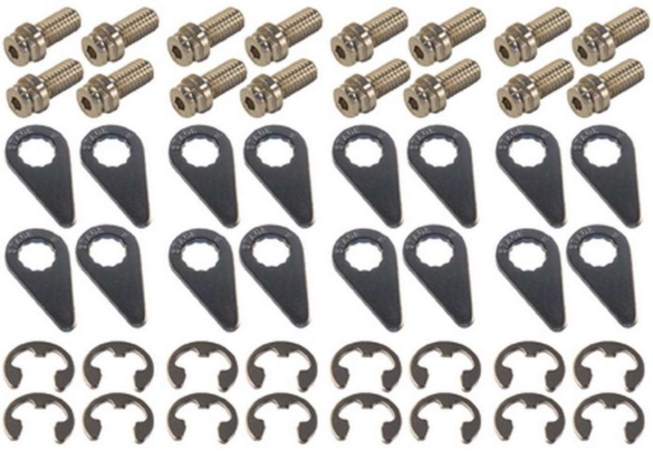 Stage 8 Fasteners 8912 Header Bolt, Locking, 3/8-16 in Thread, 0.750 in Long, Hex Head, Steel, Nickel Plated, Various Applications, Set of 16