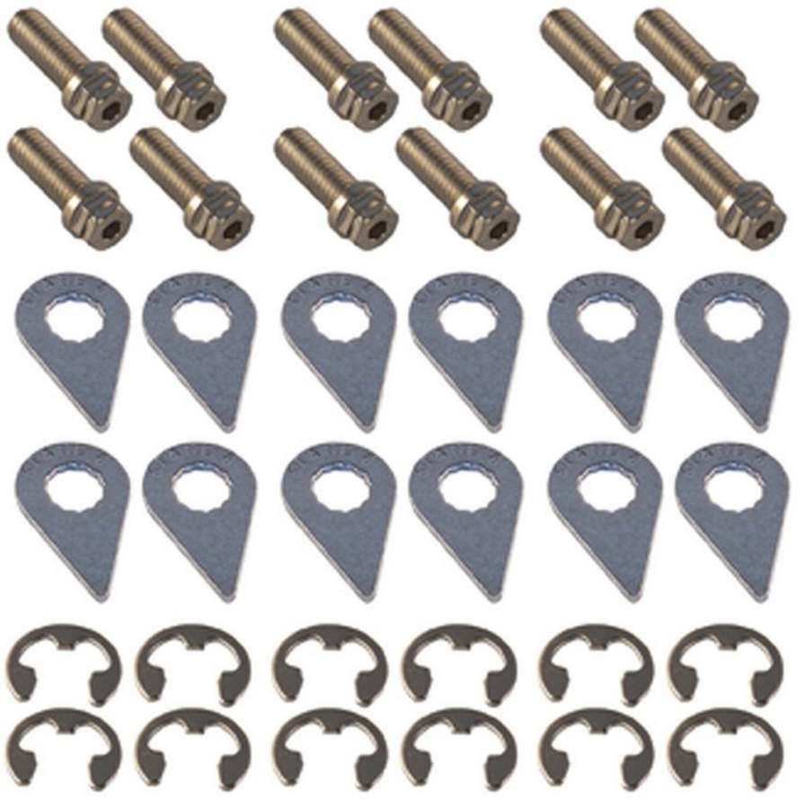 Stage 8 Fasteners 8916A Header Bolt, Locking, 3/8-16 in Thread, 1.000 in Long, Hex Head, Steel, Nickel Plated, Various Applications, Set of 12