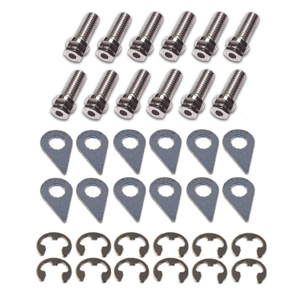 Stage 8 Fasteners 8918S Header Bolt, Locking, Various Sizes, Hex Head, Steel, Nickel Plated, AMC V8, Set of 12