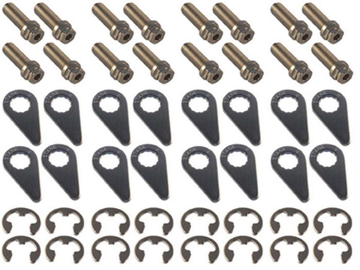 Stage 8 Fasteners 8952 Header Bolt, Locking, 3/8-16 in Thread, 1.000 in Long, Hex Head, Stainless, Natural, Various Applications, Set of 16