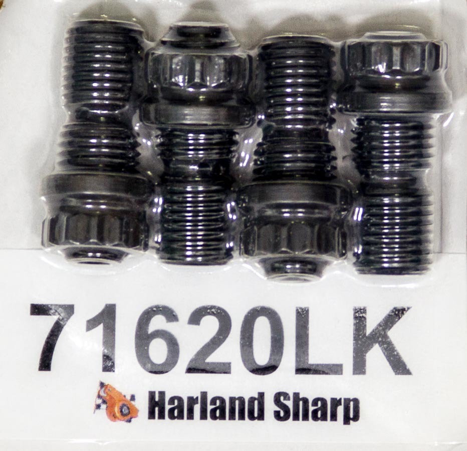 Harland Sharp 71620LK Rocker Arm Adjuster, 7/16-20 in Thread, 1.250 in Long, 5/16 in Cup, Steel, Harland Sharp Adjustable Rockers, Set of 4