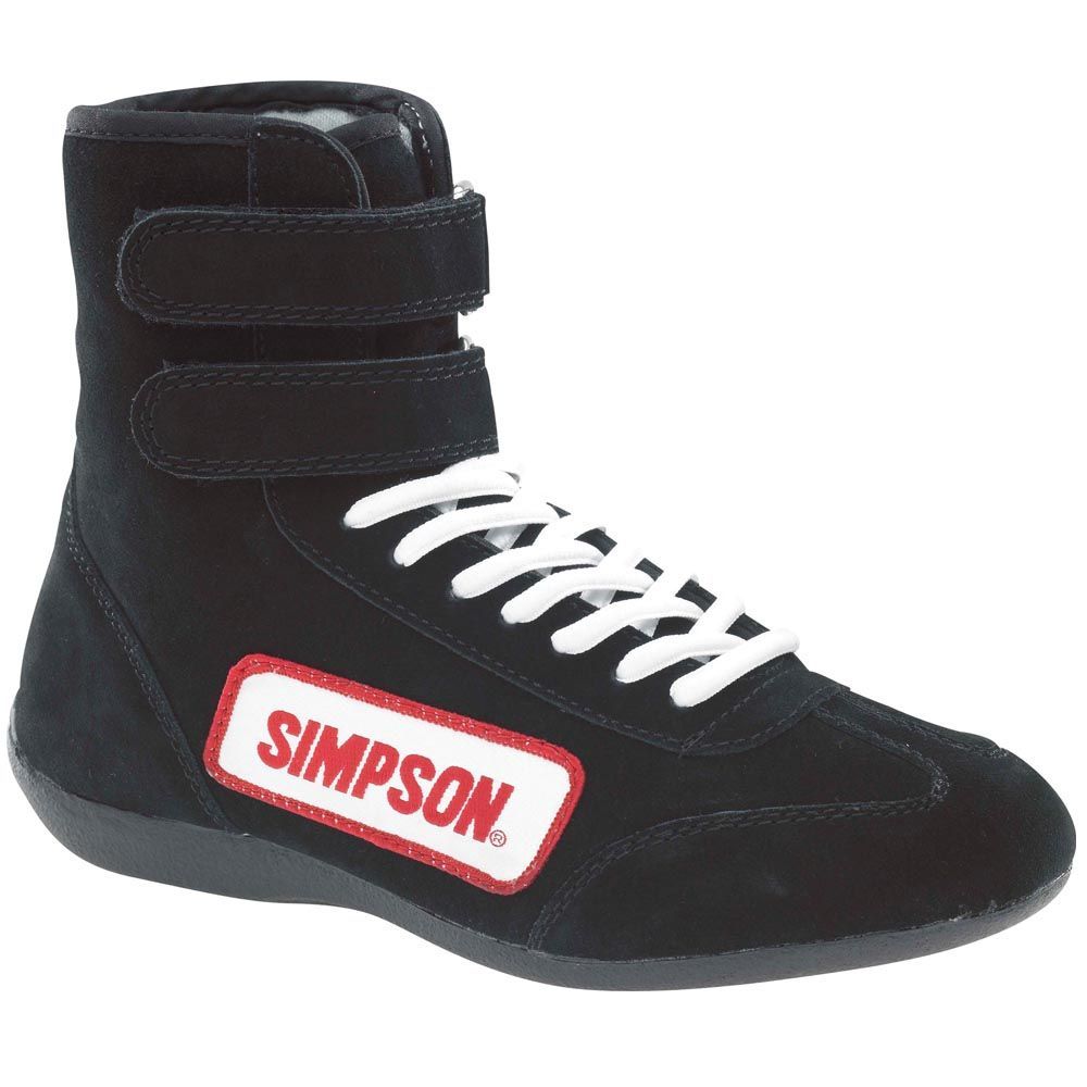 Simpson Safety 28130BK Driving Shoe, High-Top, SFI 3.3/5, Suede Outer, Nomex Inner, Black, Size 13, Pair