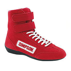 Simpson Safety 28850RD Driving Shoe, High-Top, SFI 3.3/5, Suede Outer, Nomex Inner, Red, Size 8-1/2, Pair