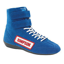 Simpson Safety 28900BL Driving Shoe, High-Top, SFI 3.3/5, Suede Outer, Nomex Inner, Blue, Size 9, Pair