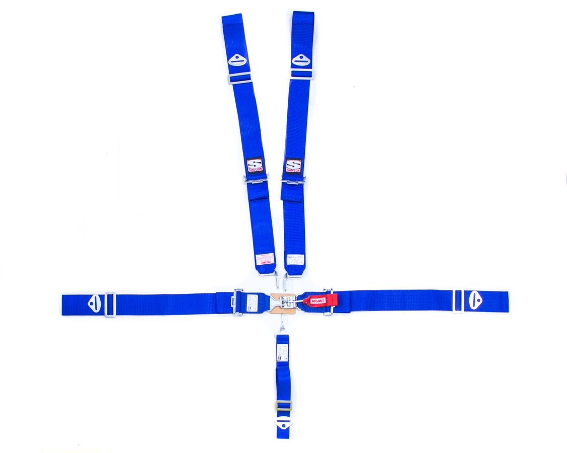 Harness - Sport - 5 Point - Latch and Link - SFI 16.1 - Pull Down Adjust - Bolt-On / Wrap Around - Individual Harness - Blue - Kit