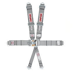 Simpson Safety 29073SP Harness, 6 Point, Latch and Link, SFI 16.5, Pull Down Adjust, Bolt-On / Wrap Around, Individual Harness, Platinum, Kit