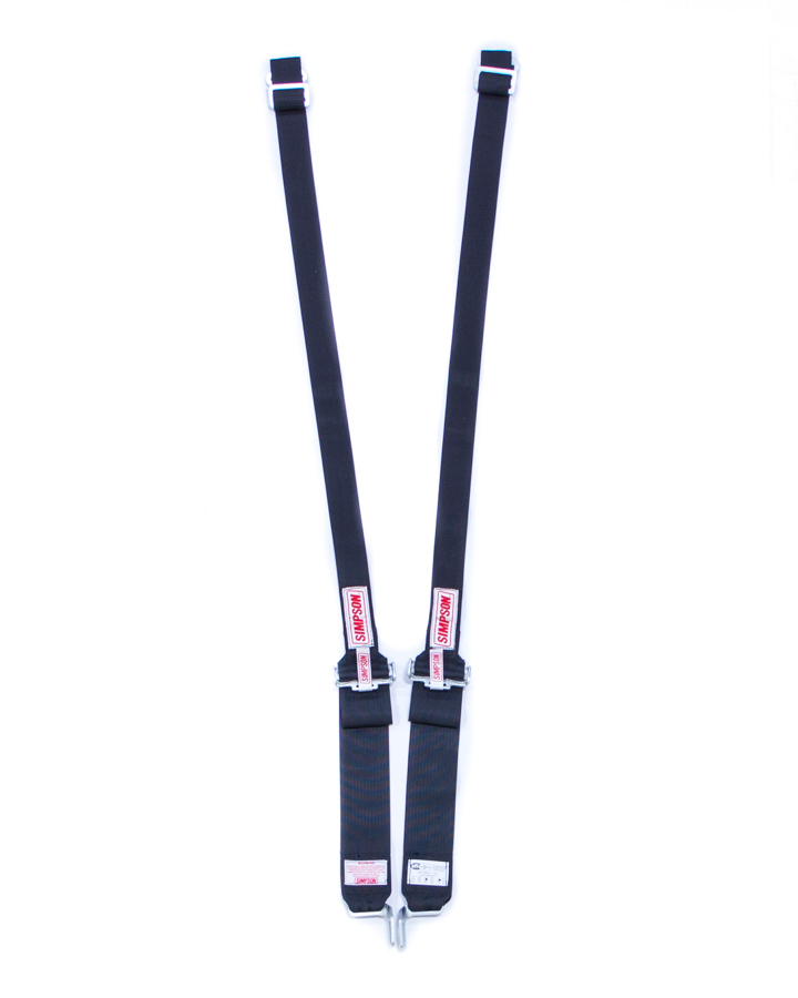 Shoulder Harness - Latch and Link - SFI 16.1 - Pull Down Adjust - Bolt-On - SFI 38.1 / Hans Compatible - Black - Kit